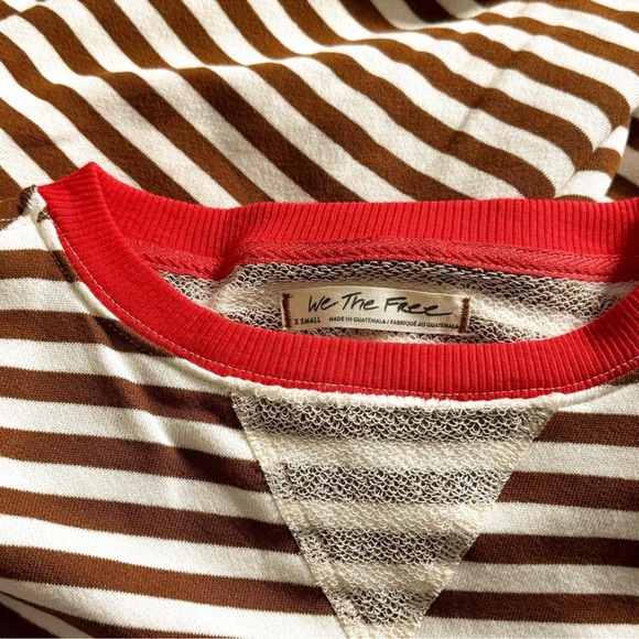 NWT Free People We The Free Classic Striped Oversized Crewneck Sweatshirt - Picture 8 of 8
